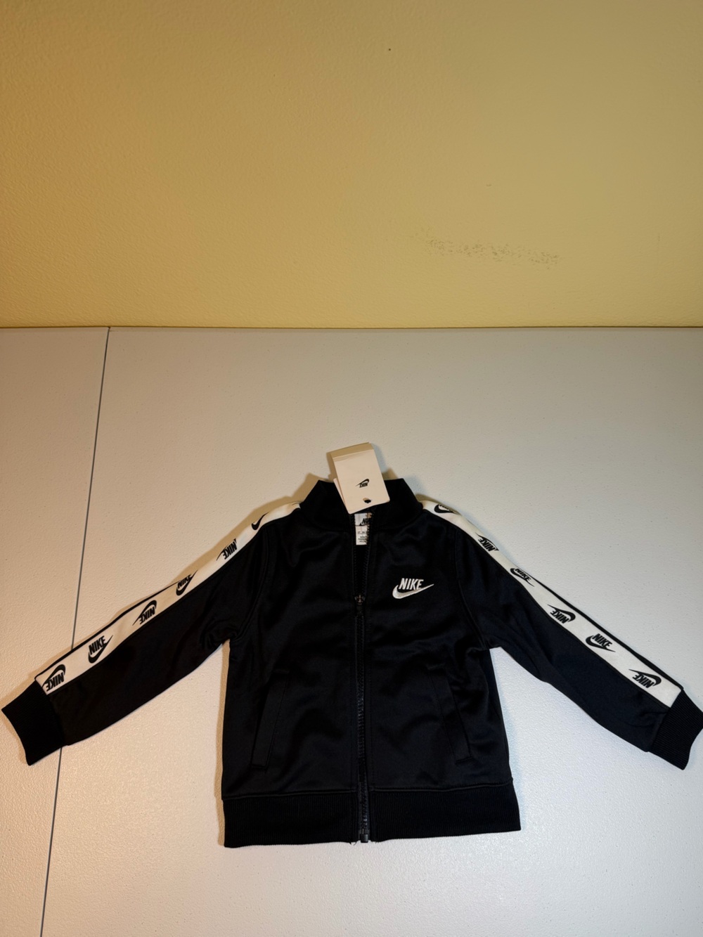 Nike Toddler Boys Black Full Zip Track Jacket 1-2T Logo Tape Athletic NWT - Picture 2 of 7
